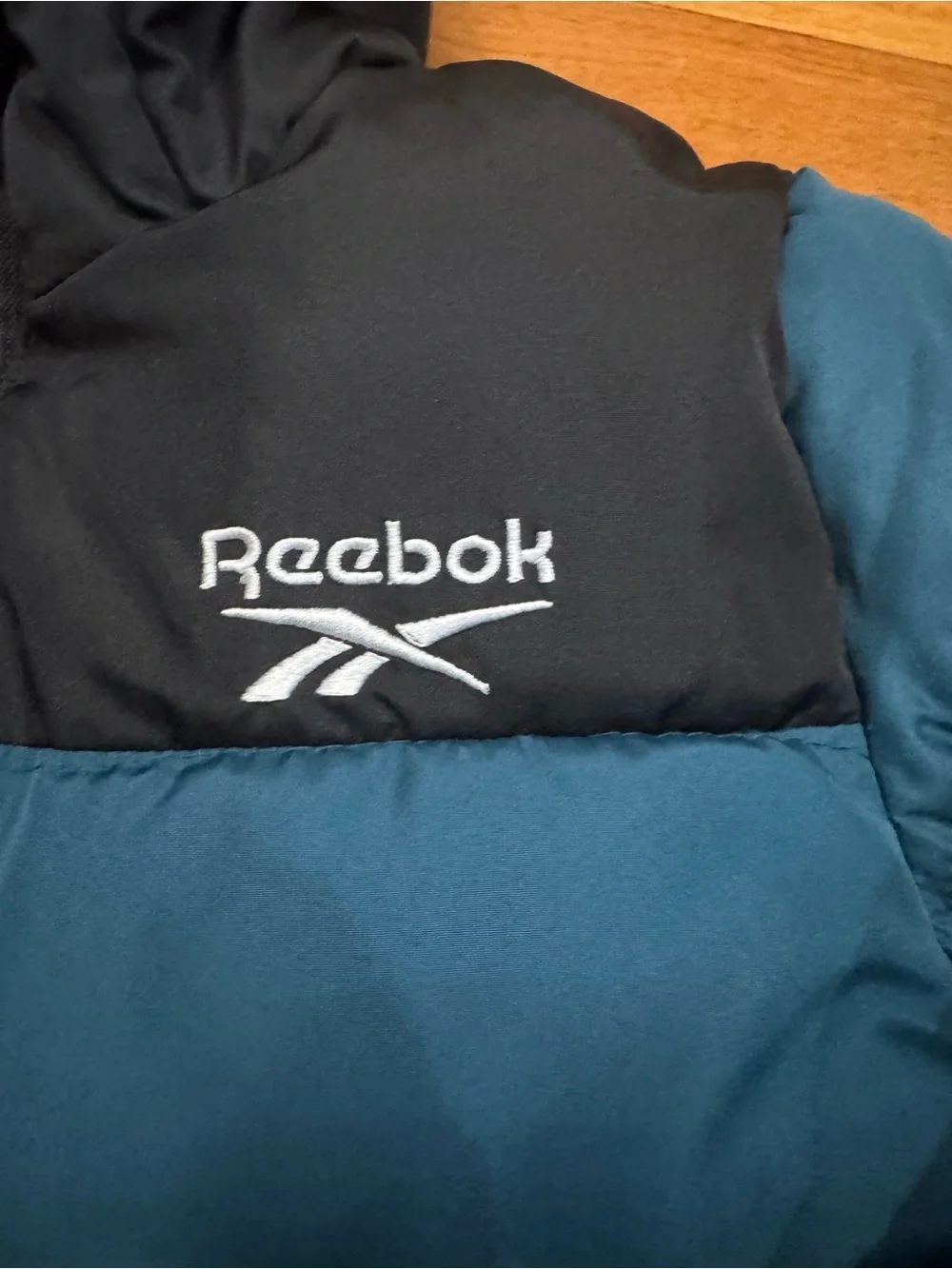 Reebok Teal and Navy Padded Jacket with Hood